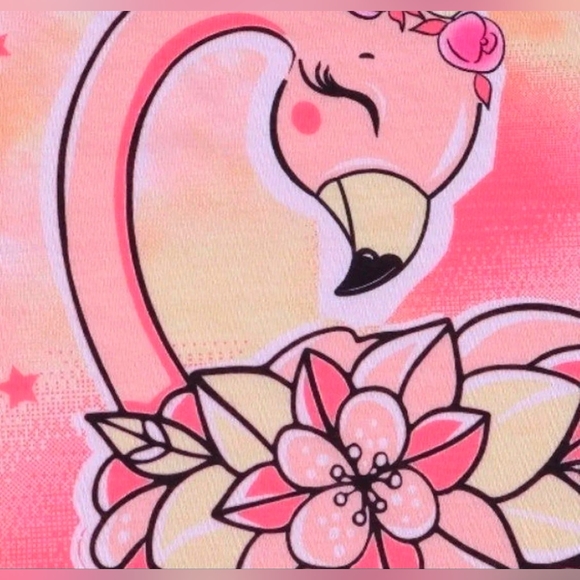 Mermaid Flamingo Pajamas Cute 4PC Set Shorts T-shirt Comfy Adorable 18 XXL NWT - Picture 8 of 12